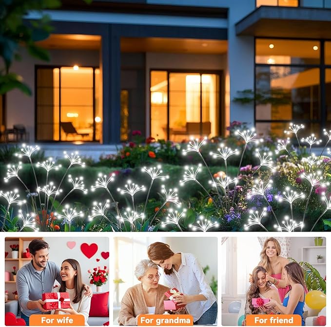 Solar Garden Lights 2 Pack Waterproof Solar Swaying Starburst Light Outdoor - Image 7