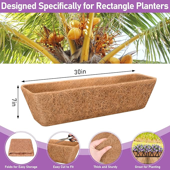 Riare 4 Pack 30 Inch Rectangle Coconut Liners - Image 2