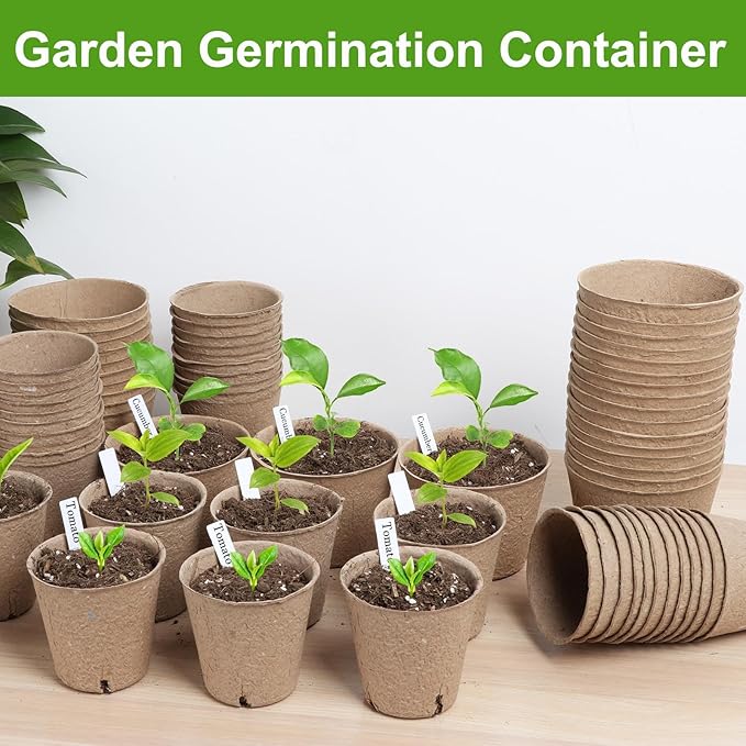 132 Pack Organic Peat Pots, 3.15 Inch Nursery Pot, Round Plant Seedling Pots - Image 6