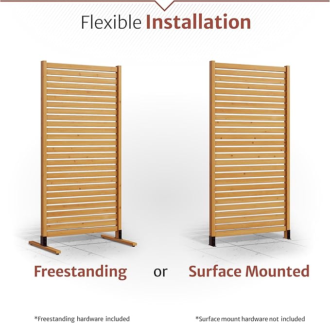 6.1ft H x 3ft W Freestanding or Surface Mounted Enclo Tiaga Privacy Screen - Image 5