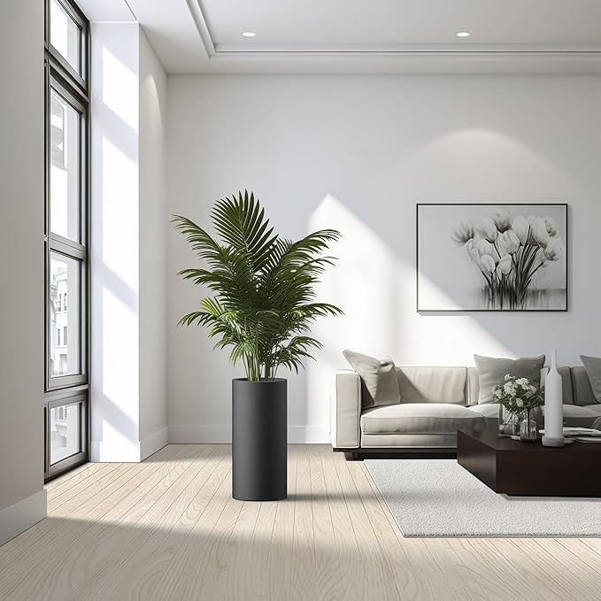 Kante 23.6 Inch Tall Cylindrical Planter, Large Round Plant Pots - Image 3