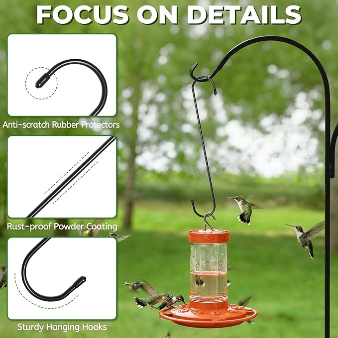 Large Garden S Hooks, 16 Inches Long Plant Hangers Outdoor, Metal Plant Hooks - Image 3