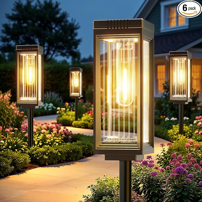Solar Pathway Lights Outdoor, 6 Pack Upgraded Solar Lights Outdoor Waterproof by ELECLINK