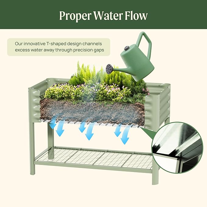 Elevated Raised Garden Bed-V Series, 1400 Lbs Weight Capacity, Outdoor Planter - Image 6