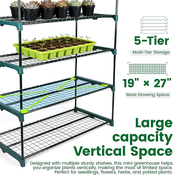 Worth Garden 5 Tier Mini Greenhouse - Image 5