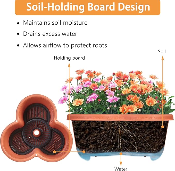 VECELO 7 Tier Vertical Garden Planter, Self Watering Stackable Planters - Image 4