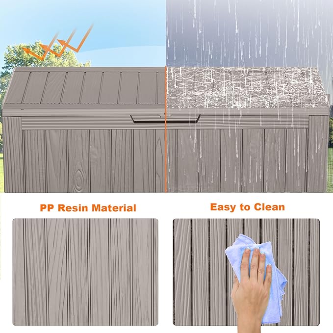 75 Gallon Resin Deck Box, Lockable Patio Outdoor Storage Box - Image 5