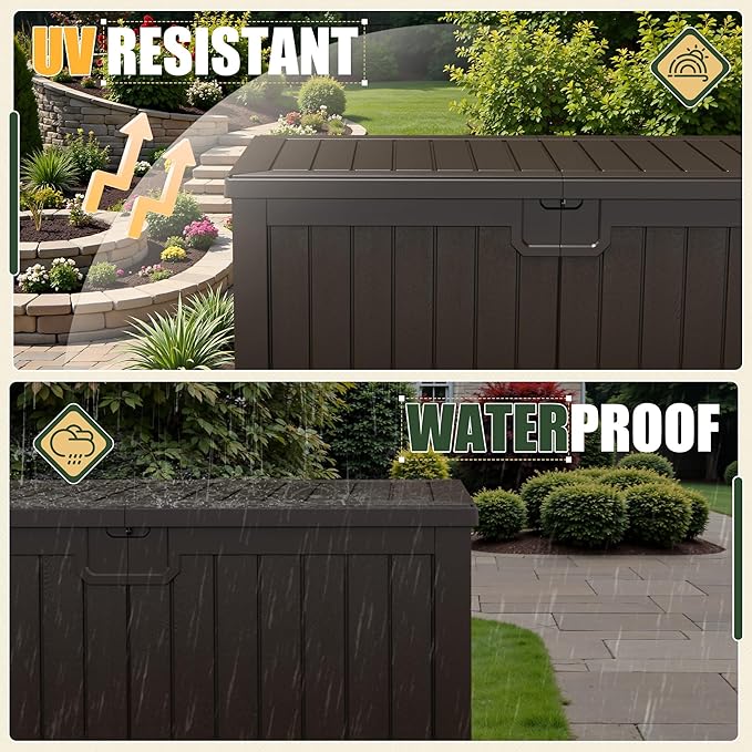 JUMMICO 250 Gallon Outdoor Resin Deck Box - Image 4