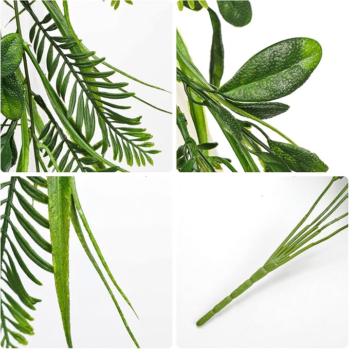 Hollyone 2pcs Artificial Hanging Plant 36" Faux Ferns Artificial Plastic - Image 3
