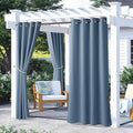 NICETOWN 2 Panels Stone Blue Blackout Outdoor Curtains by NICETOWN