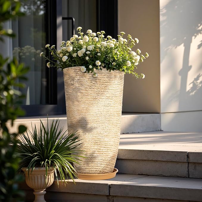 QCQHDU Set of 2 9 Gallon Tall Large planters - Image 8