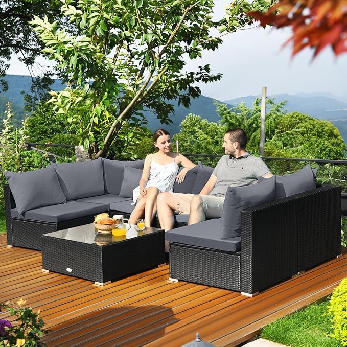 Tangkula 7-Piece Patio Furniture Set, Outdoor Sectional Sofa - Image 9