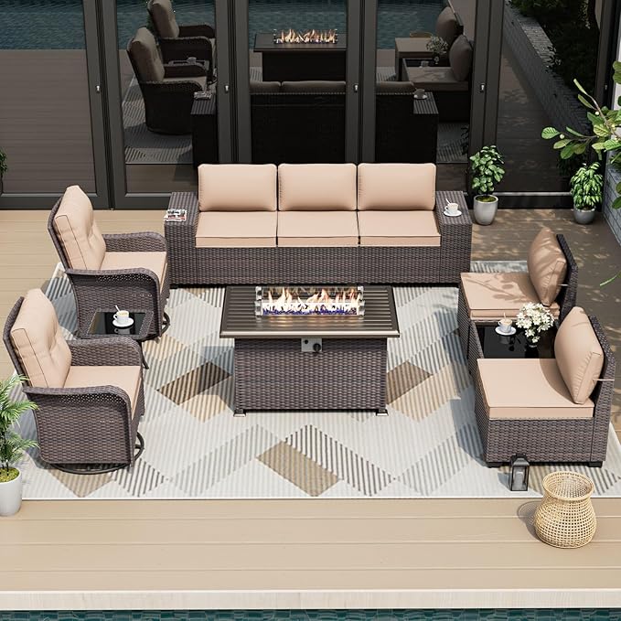 ALAULM 10 Pieces Patio Furniture Set by ALAULM