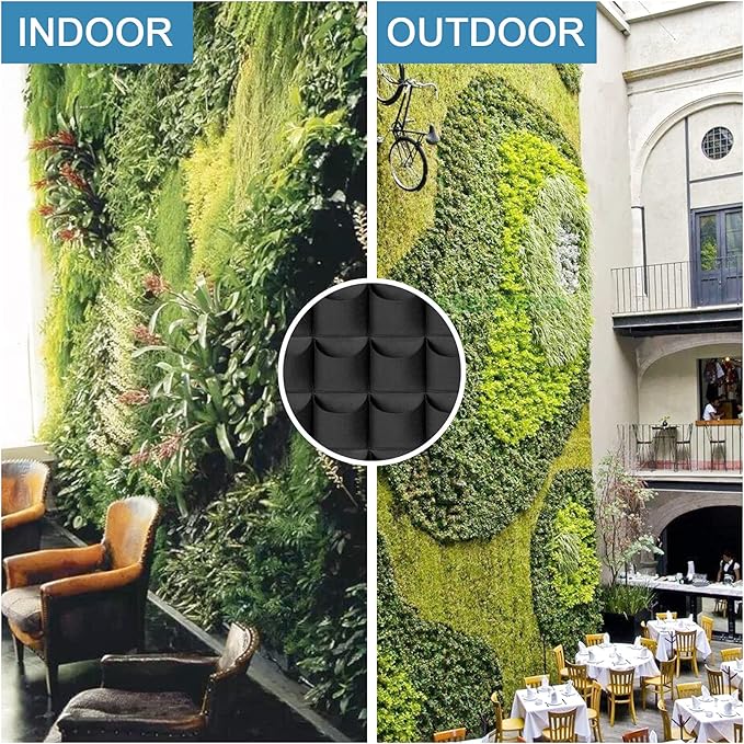 64 Pockets Hanging Planter Bags, Hanging Vertical Wall Mounted Plant Planting - Image 6