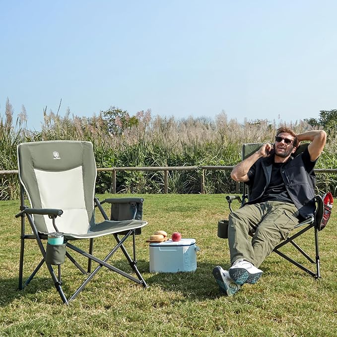 EVER ADVANCED Oversized Folding Camping Chair, - Image 2