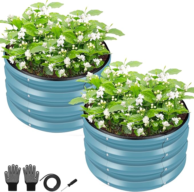 ZXZYHFTY Round Galvanized Raised Garden Bed kit, Round Large Metal Raised - Image 2