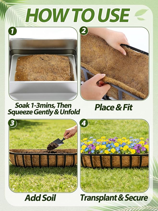 36in Arched Coco Liners for Window Planter Box - Image 7