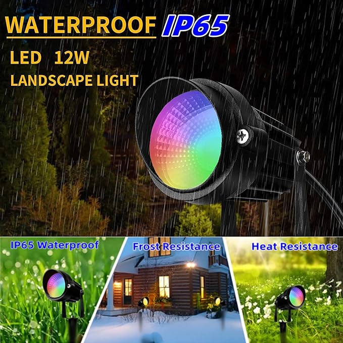 Color Changing Spotlight with Timer, 12W RGB Color Changing Spot Lights - Image 2