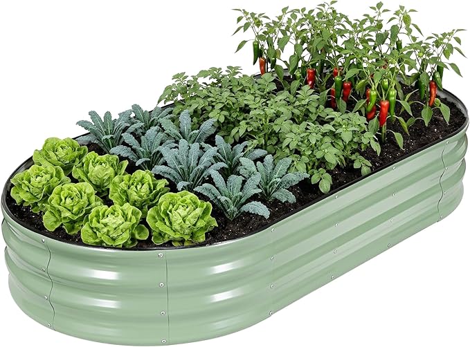 Galvanized Raised Garden Bed Outdoor, Rust-Resistant Garden Planter Box by HEALSTOK