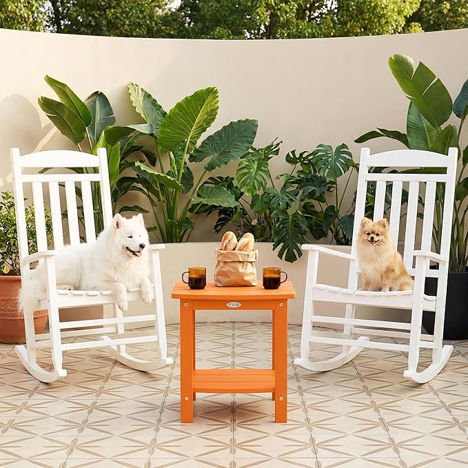 Y&M Outdoor Side Table, HIPS Adirondack Small Double Layer Table, Waterproof - Image 5