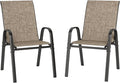 PHI VILLA Patio Chairs Set of 2, Outdoor Stackable Dining Chairs by PHIVILLAThepioneerofcomfortablehouseholdsupplies