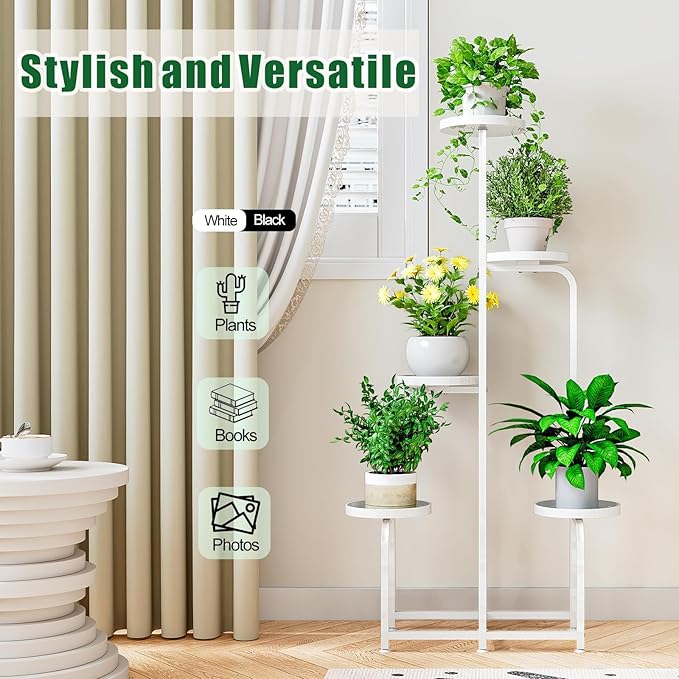 Plant Stand Indoor Outdoor 5 Tier Metal Plant Shelf - Image 3