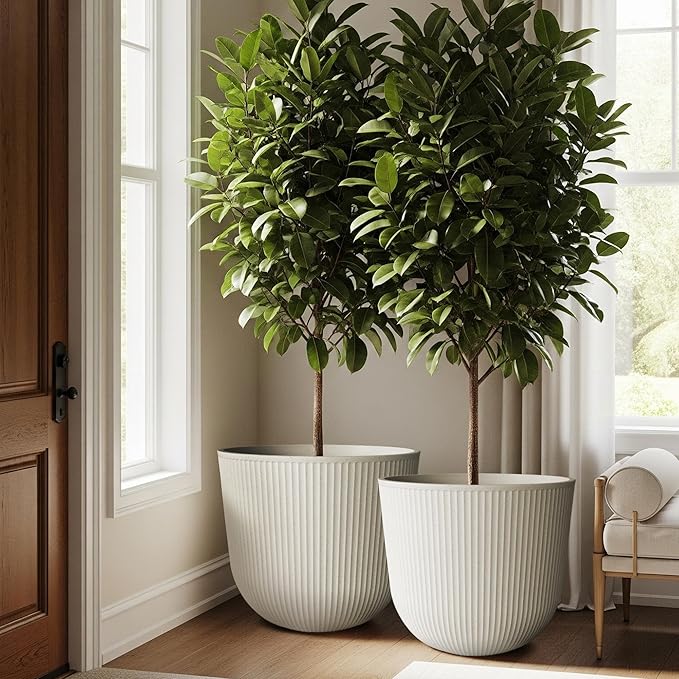 WORTH Garden Round Large Planter Pot Set of 2-17.5" Dia x 15.5" H - Image 8