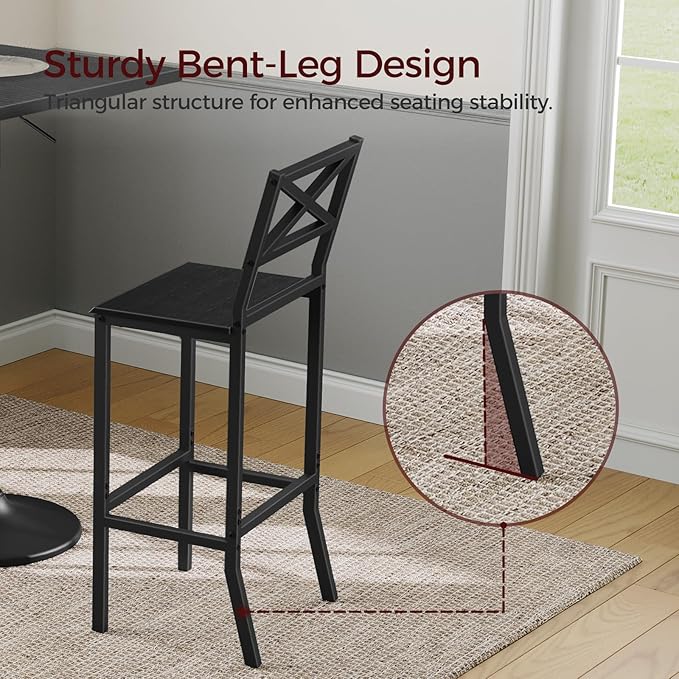 Bar Stools, Kitchen Breakfast Bar Chairs, Easy Assembly, - Image 4