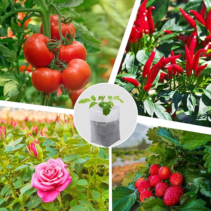 Cosweet 11.6''H Deep Nursery Grow Bags, Non-Woven Fabric Planting Pots - Image 6
