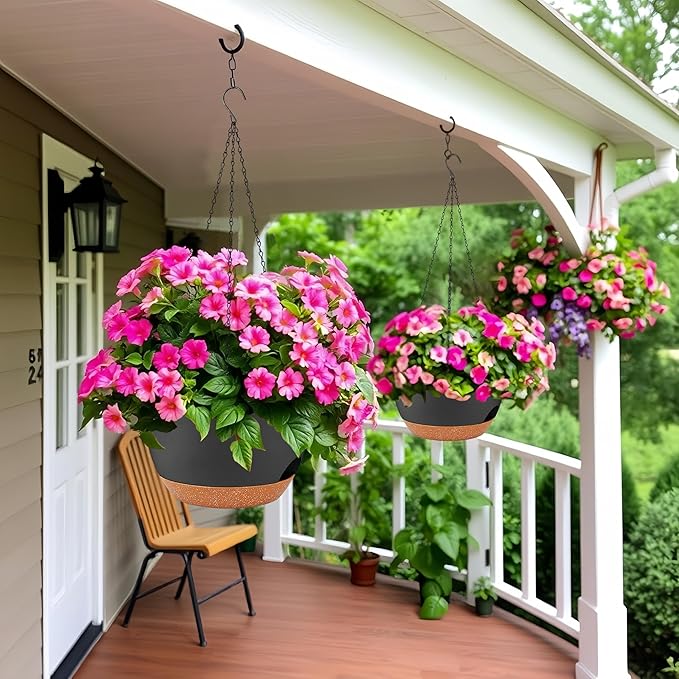 2 Pack 12 Inch Self Watering Hanging Planters - Image 9