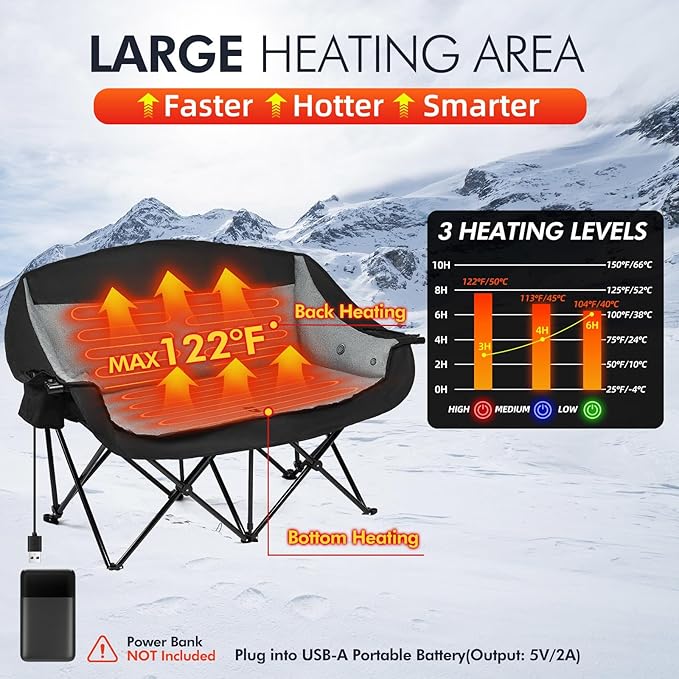 Heated Double Camping Chair - Image 4