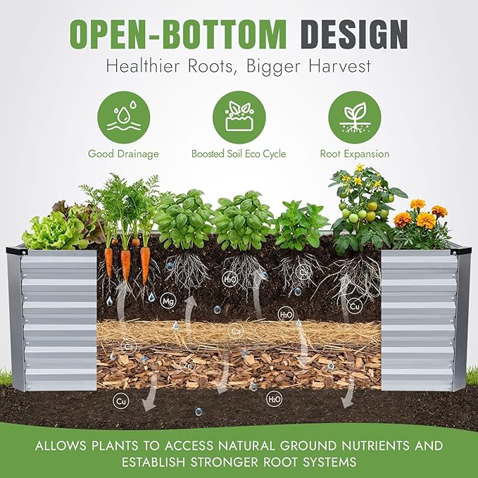 INNO STAGE 6x3x2ft Galvanized Raised Garden Bed, Raised Garden Bed Kit-Metal - Image 8
