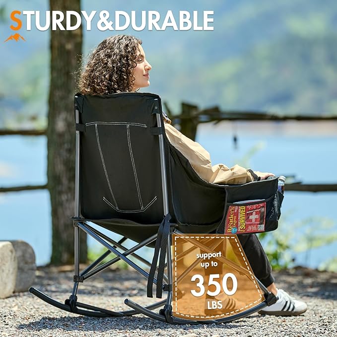 Portal Camping Rocking Chair Outdoors Folding Portable Rocker - Image 5