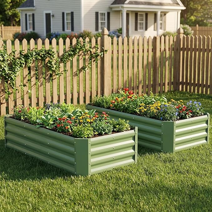 INNO STAGE 2 Pcs 4×2×1ft Galvanized Raised Garden Bed Kit, Galvanized Planter - Image 9