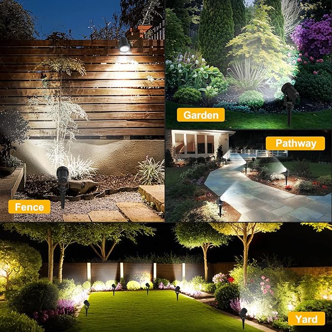 T-SUNUS Christmas Solar Garden Spotlight Outdoor 6-in-1 White Landscape Spot - Image 7