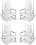 KINGYES Oversized Outdoor Rocking Chair Set of 4, High Density Polyethylene by KINGYES