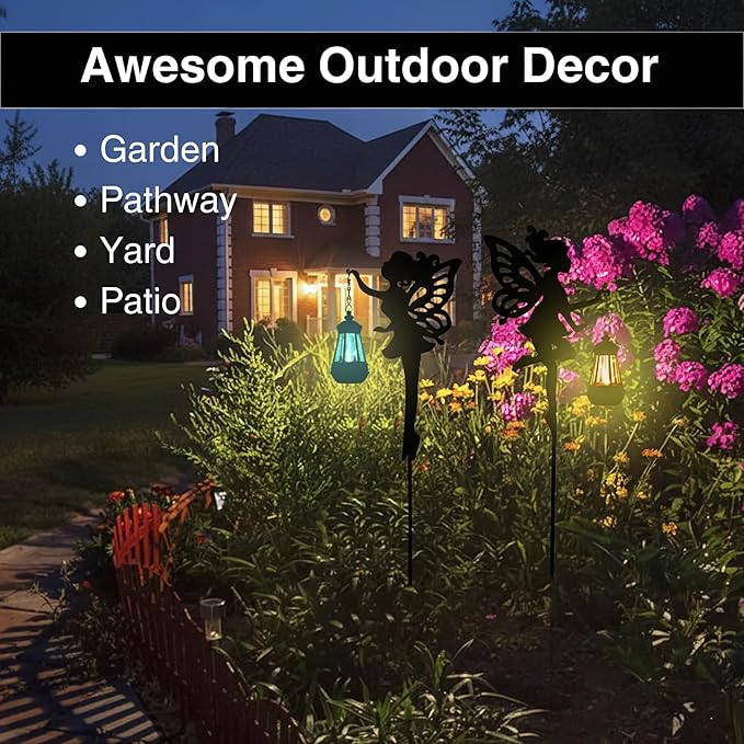 Solar Fairy Garden Lights Outdoor – Spring Decorations Yard Ornaments, - Image 3