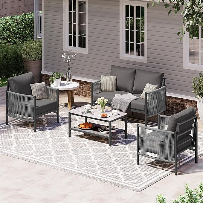Aluminum Outdoor Patio Furniture Set by Oasbira