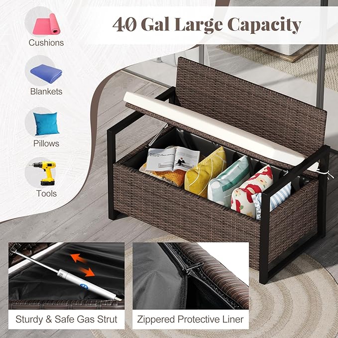 Tangkula 40 Gallon Outdoor Bench - Image 6