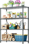 IZEUK Outdoor Metal Storage Shelving Unit, 4-Tier Heavy Duty Wire Rack Organizer by IZEUK