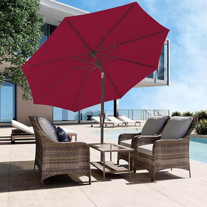 JEAREY 9FT Outdoor Patio Umbrella Outdoor Table Umbrella - Image 4