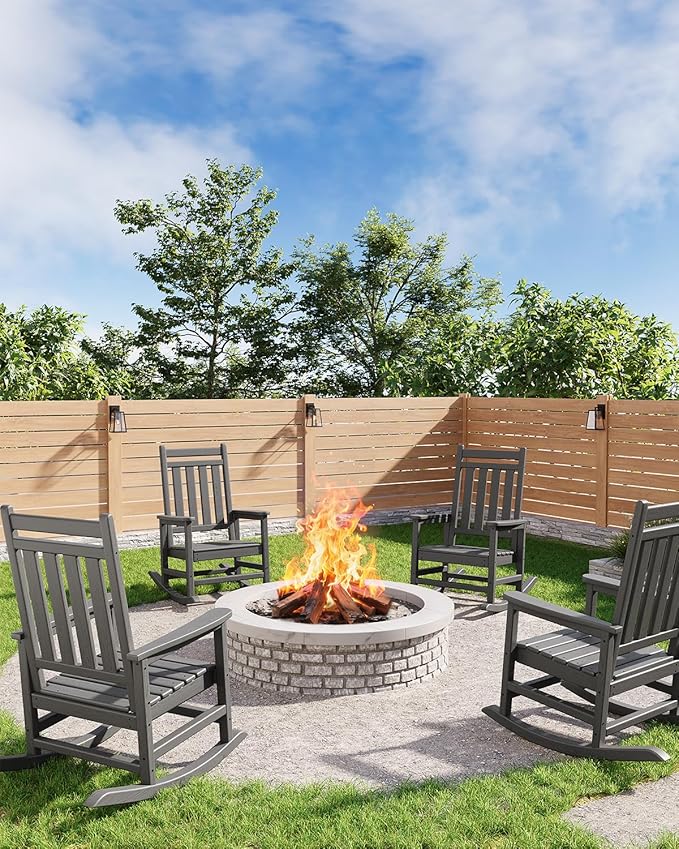 GarveeLife Poly Lumber Rocking Chair Outdoor - Image 5