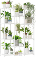 Bamworld White Plant Stand Indoor/Outdoor Ladder Plant Rack, 3 Tiers by Bamworld