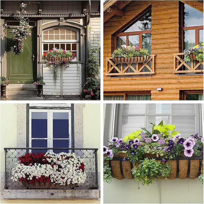 2pcs 48" Garden Coconut Planter Liners Preformed Window Box Liners Natural - Image 3