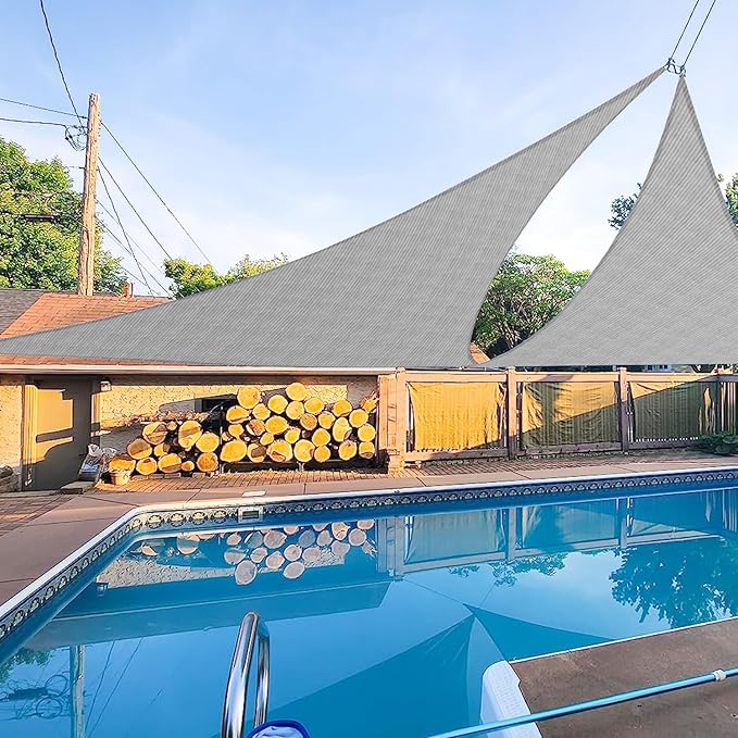 E&K Sunrise 23' x 23' x 23' Sun Shade Sail Triangle Canopy Shade Cover UV Block by EKSUNRISEINC