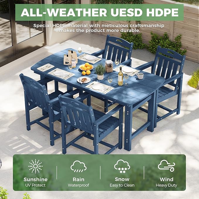 HDPE Outdoor Patio Dining Set - Image 3