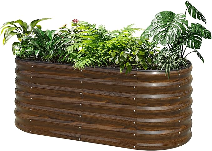 SnugNiture Galvanized Steel Raised Garden Bed Kit, Flowers and Fruits by snugniture