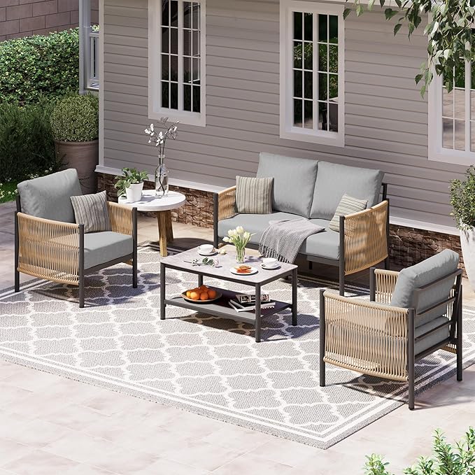 Aluminum Outdoor Patio Furniture Set by Oasbira