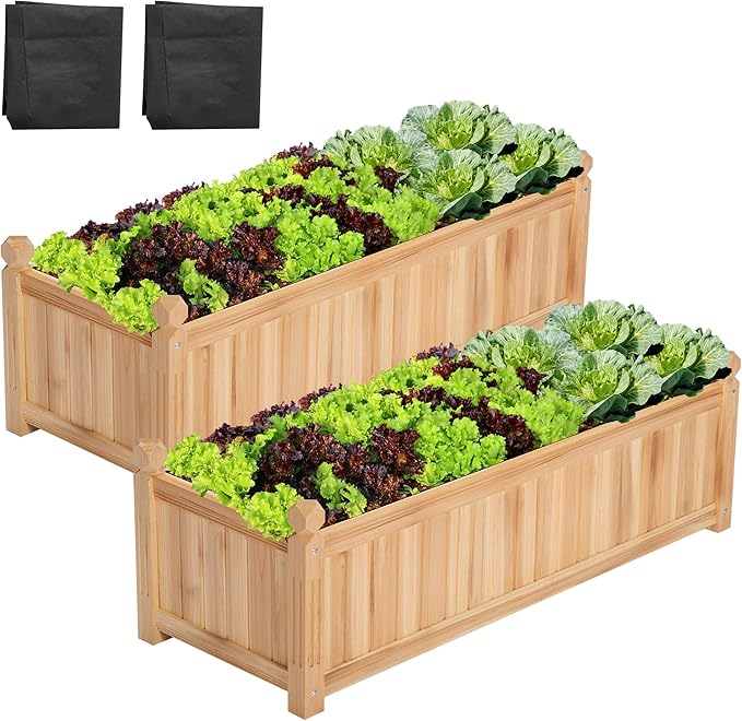 VIVOSUN 3.6 x 1.3Ft Wooden Raised Garden Bed, 43.5 x 16 x 14 Inches, Outdoor by VIVOSUN