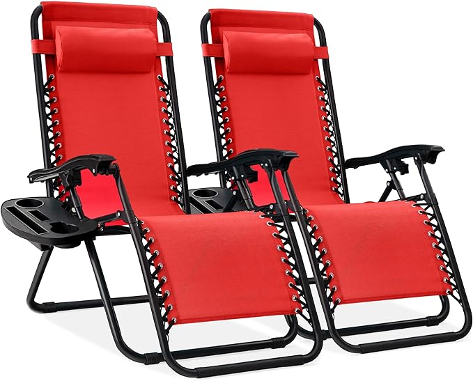 Best Choice Products Set of 2 Adjustable Steel Mesh Zero Gravity Lounge Chair by BestChoiceProducts